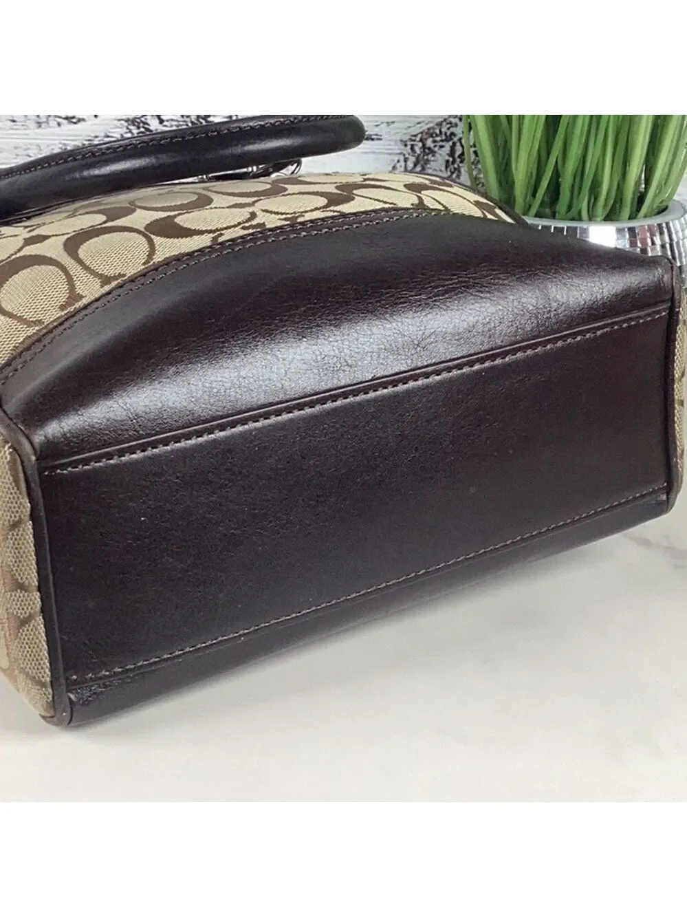 Coach‎ Brown and Black Signature Tote Bag Vintage